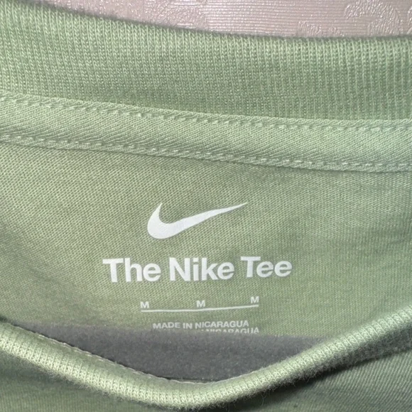 Nike Light Green Graphic Logo Short Sleeve Tee with Neon Orange Accents - Picture 5 of 10